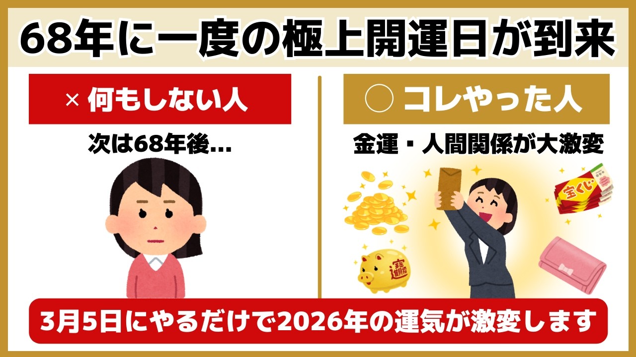 【極上開運】3月5日に絶対やって！68年に一度の奇跡の日にやるべき7つの行動