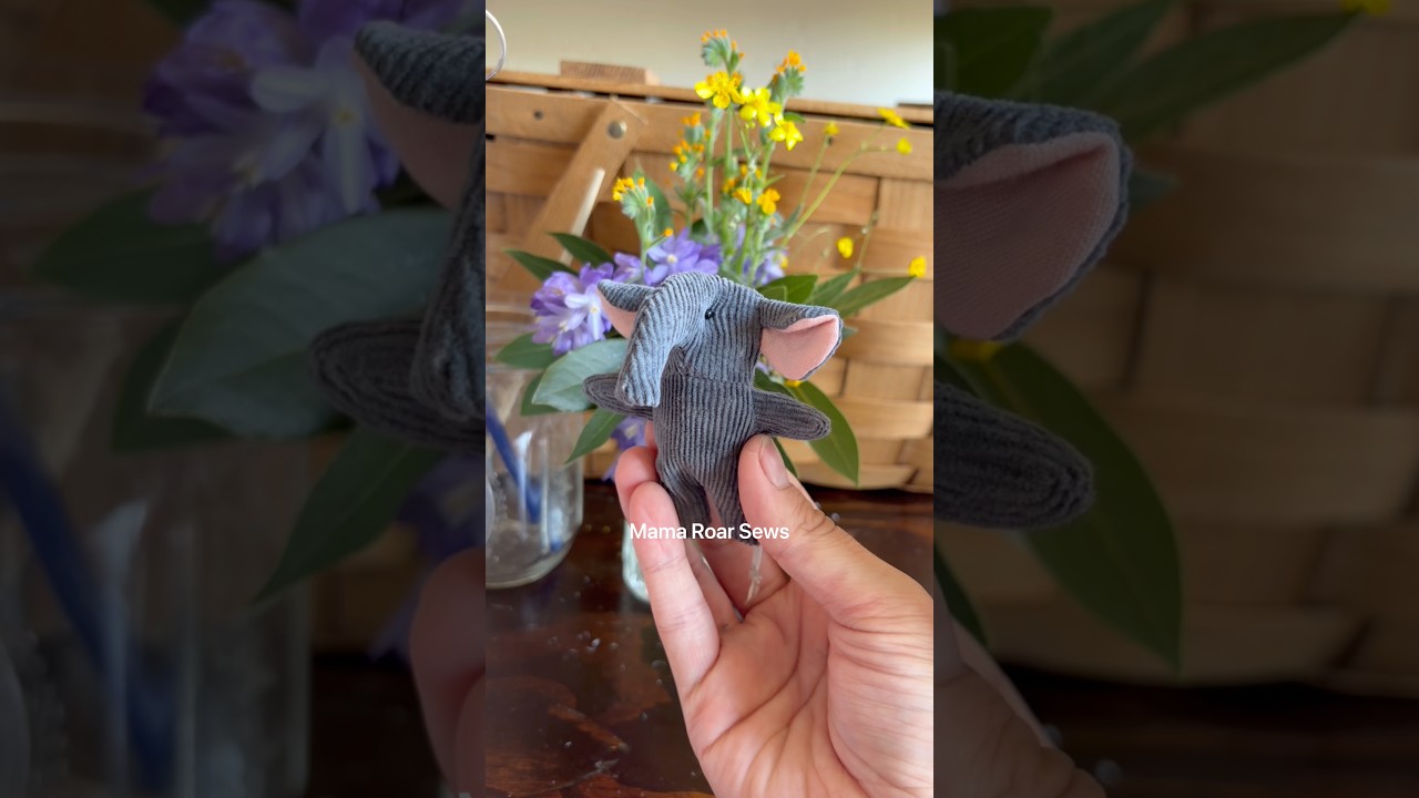 making a tiny elephant &mdash; sewing process