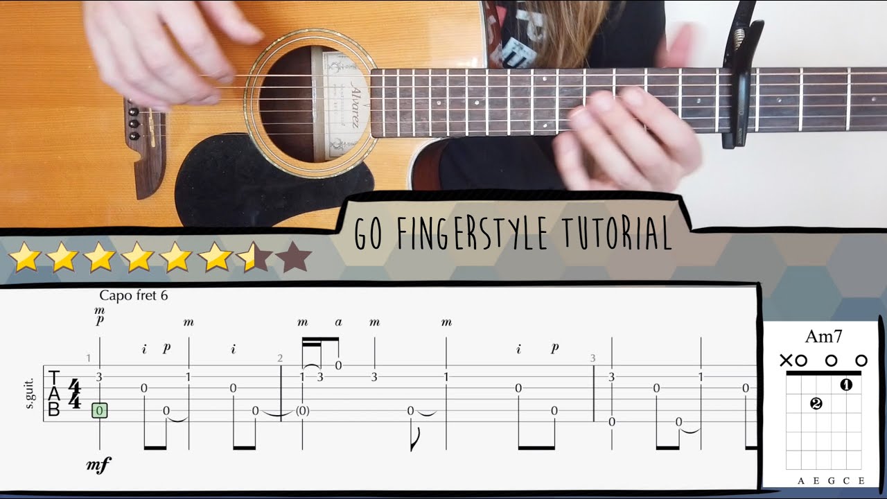 GO - the Kid LAROI, Juice WRLD | Fingerstyle Guitar Tutorial Tabs + Chords