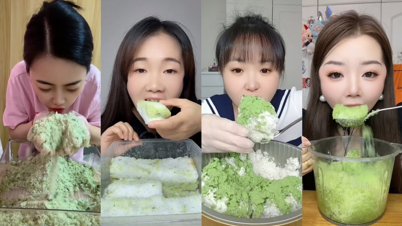 [ONLY BITES] ASMR ICE EATING MATCHA POWDER ICE🧊🍚🍵