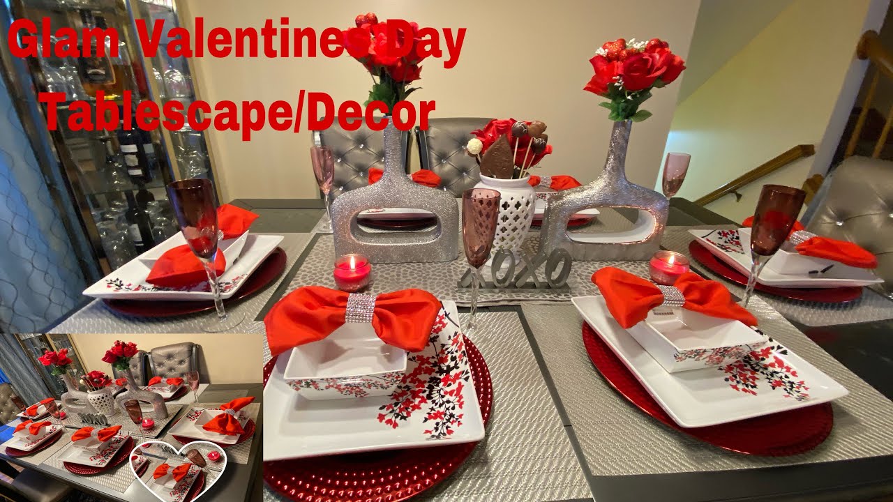 Glam Valentines Tablescape/ Table Decor, How To Style Your Table for Valentines Day,