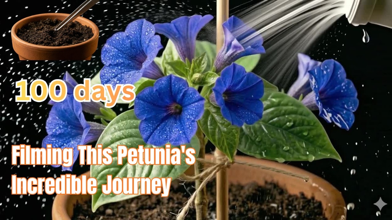 Growing Petunia's Time Lapse - Seed To Flower In 100 Days.🌺🌿