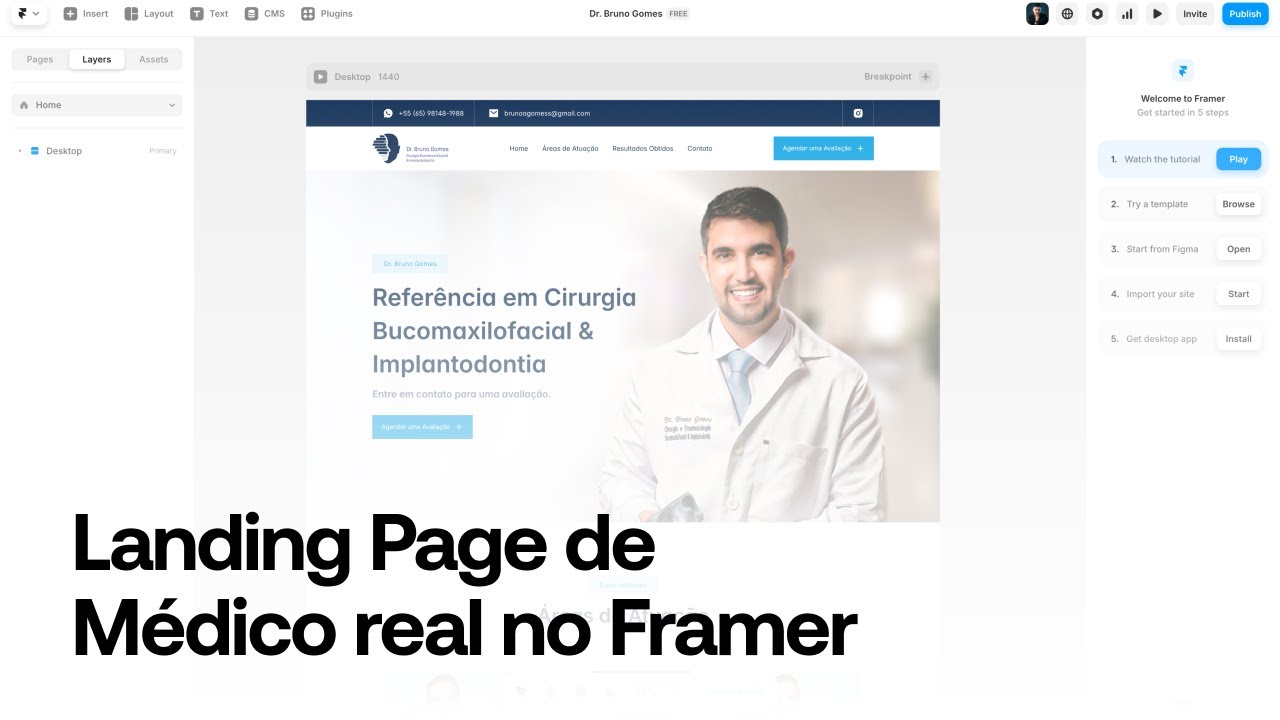 Construa COMIGO uma LANDING PAGE completa no Framer  | PROJETO REAL (Médico) - Parte 1