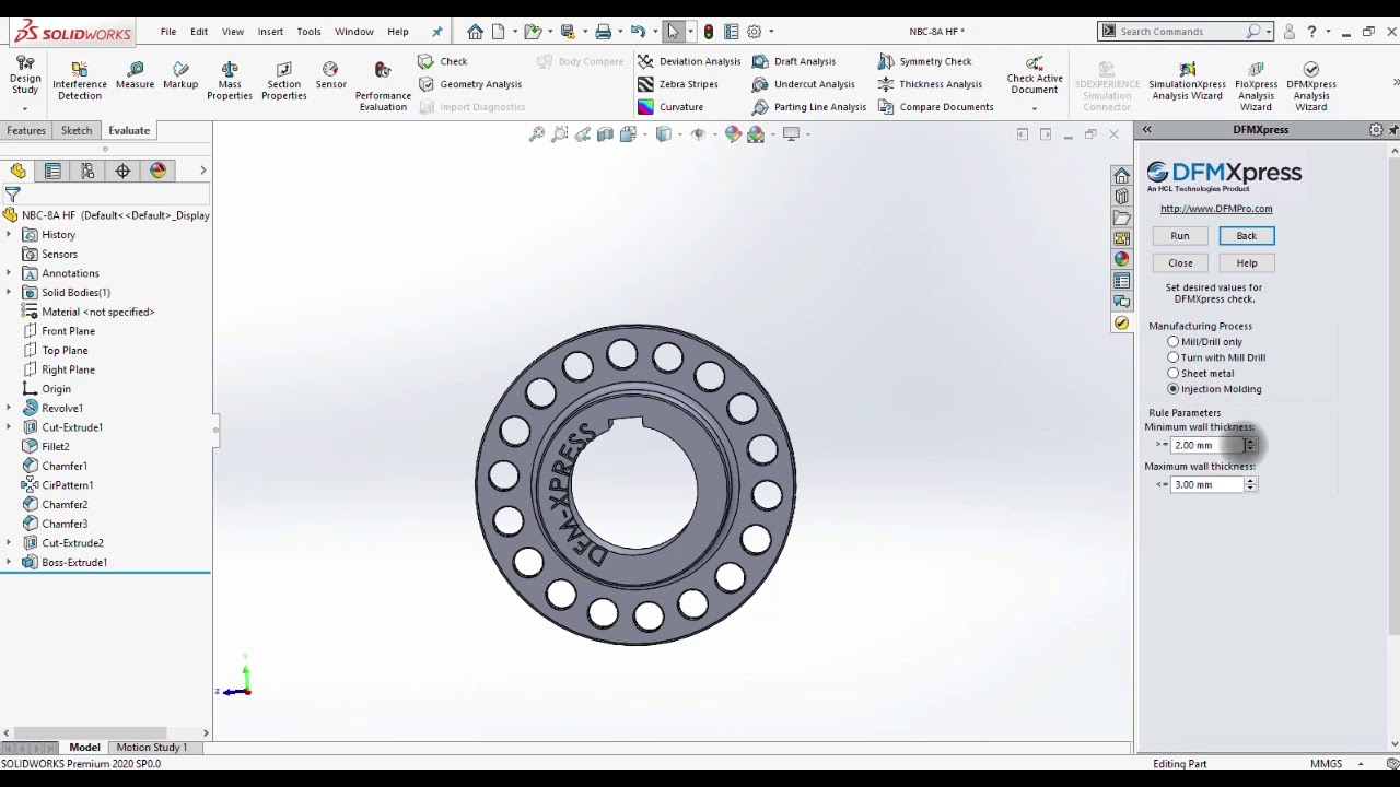 Learn how to check your SOLIDWORKS design for Manufacturability using DFMXpress