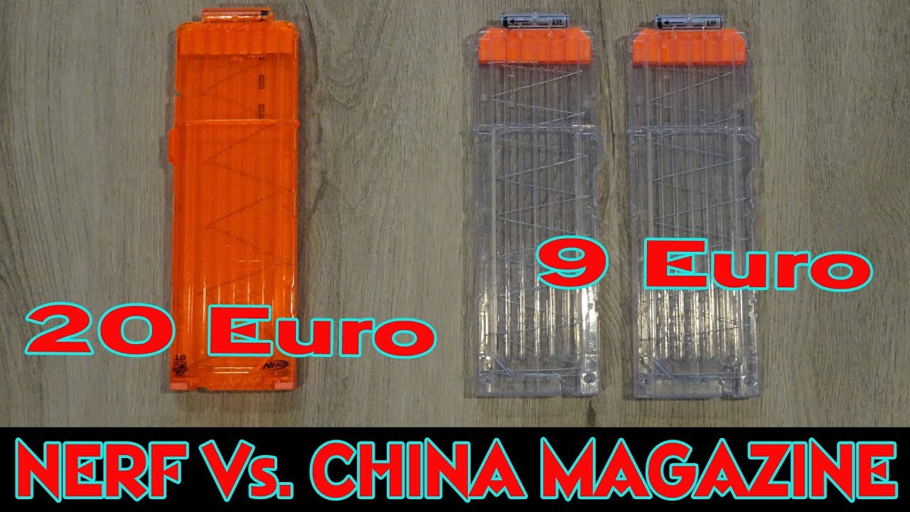 VERGLEICH NERF 18er MAGAZINE FÜR 20 EURO MIT FOKOM KOPIEN FÜR 9 EURO