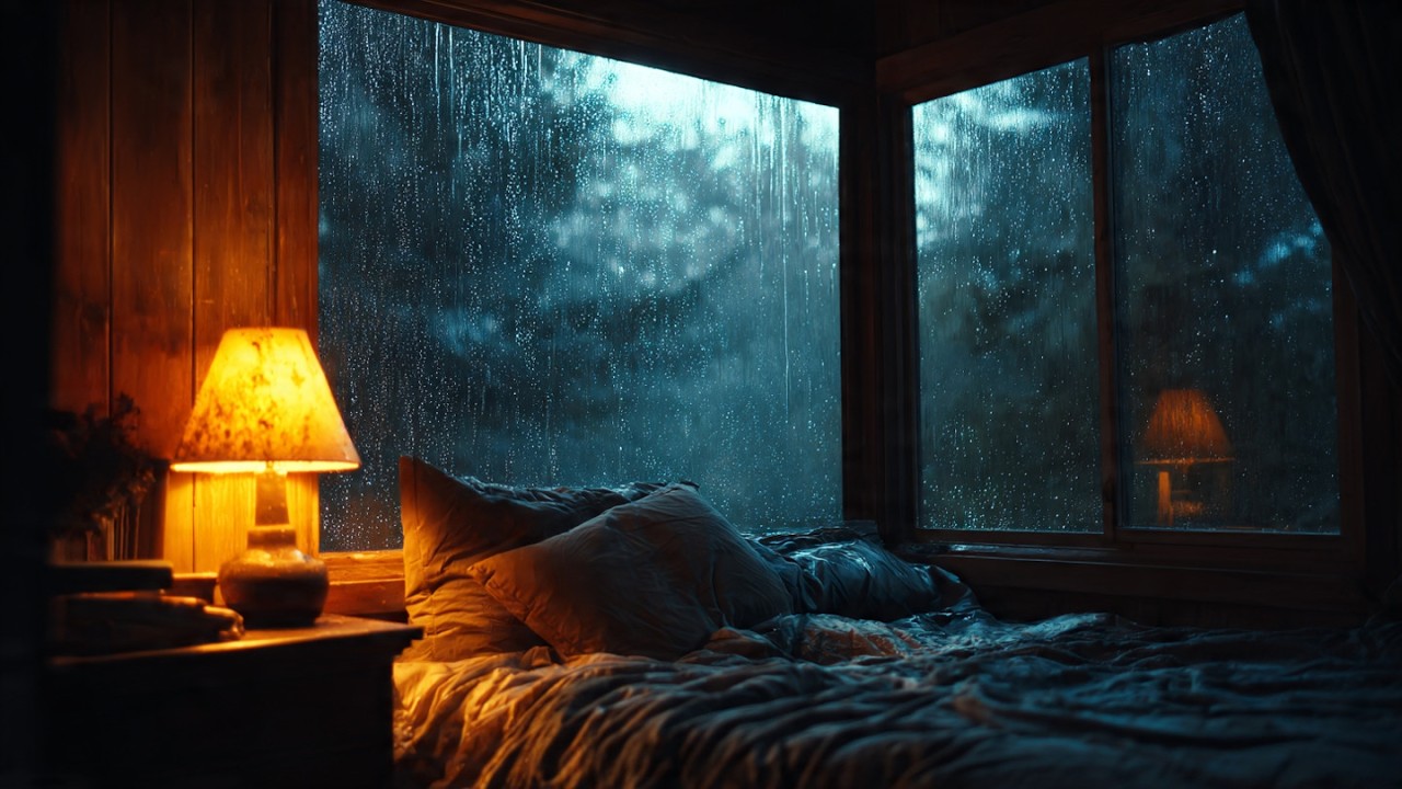 Gentle Night Rain on Window for Deep Sleep (No Thunder, No Music) – 5 Hours
