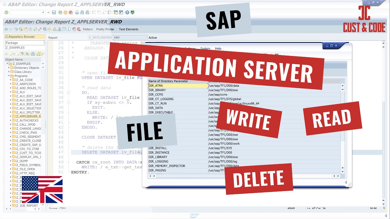 SAP Application Server - Write - Read - Delete File [english]