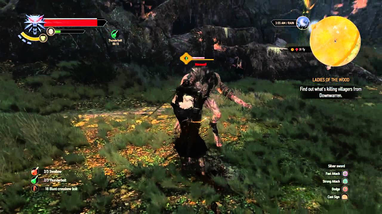 The Witcher 3: Ladies of the Woods / Whispering Hillock Werewolf fight