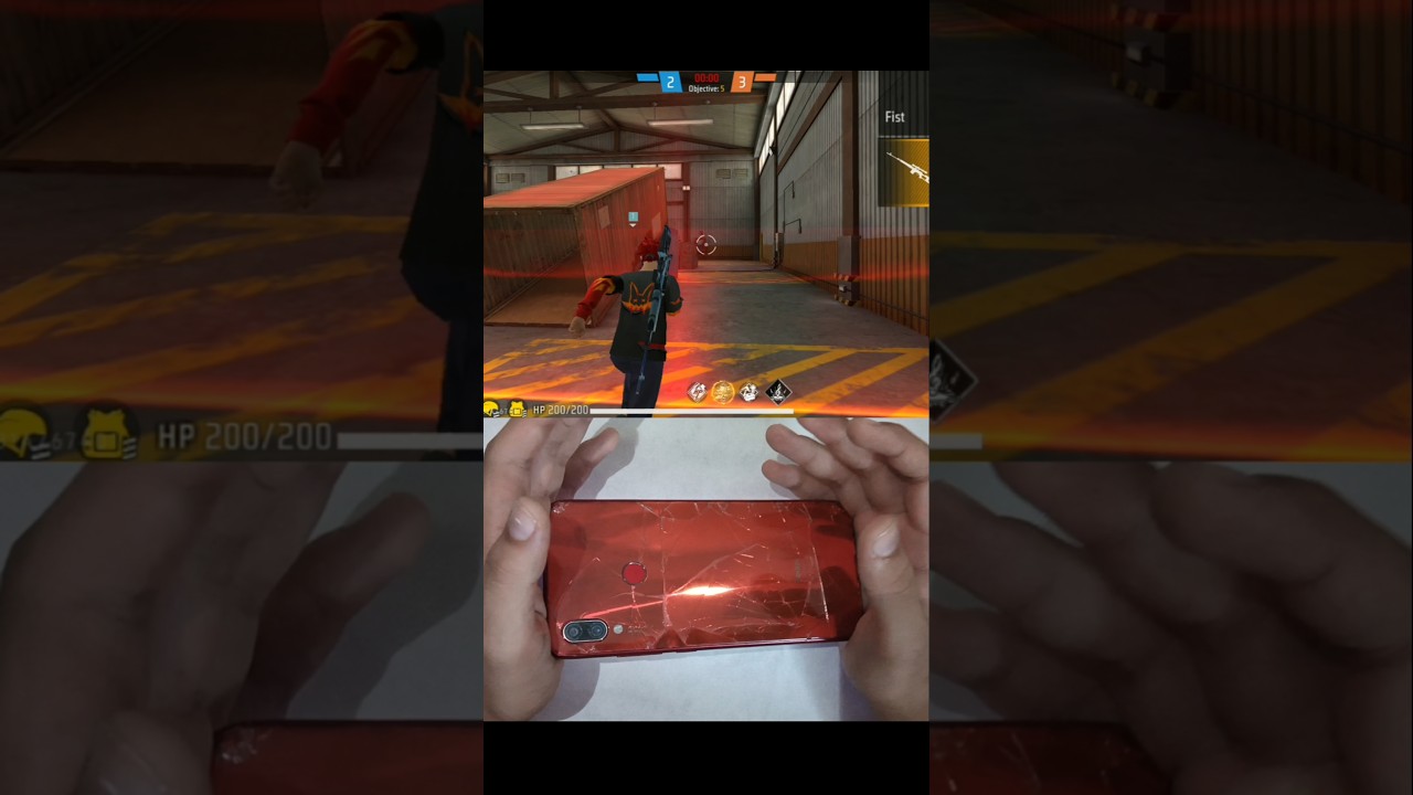 2 GB Ram Broken Screen Free Fire Gameplay 😱 #handcam #freefire #shorts