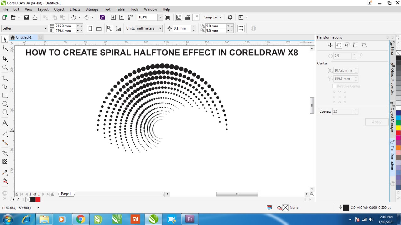 HOW TO CREATE SPIRAL HALFTONE EFFECT IN CORELDRAW X8