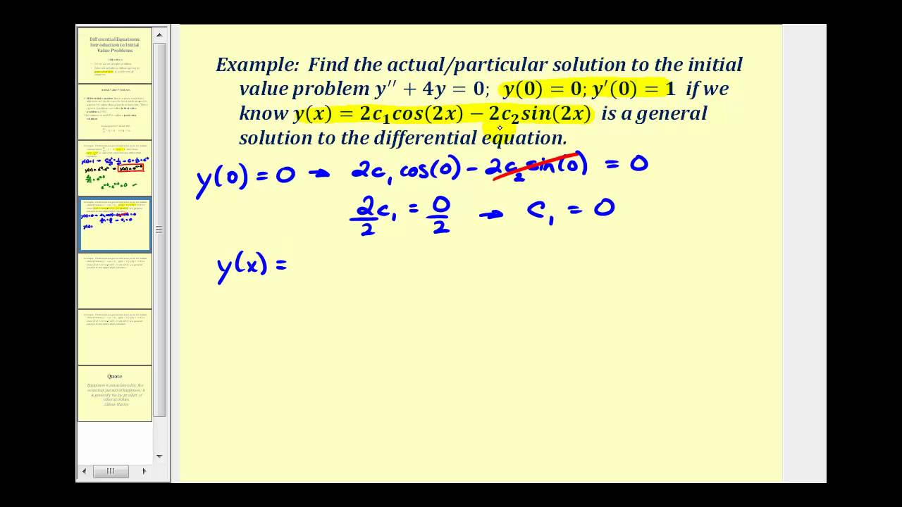 Intro to Initial Value Problems