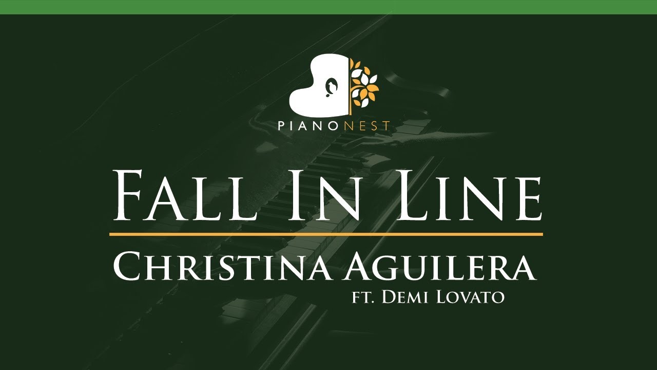 Christina Aguilera - Fall In Line ft. Demi Lovato - LOWER Key (Piano Karaoke / Sing Along)