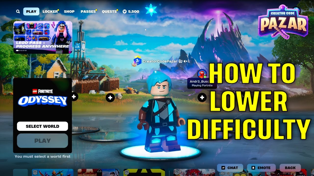 How to Lower Enemy Difficulty in Lego Fortnite Quick Guide