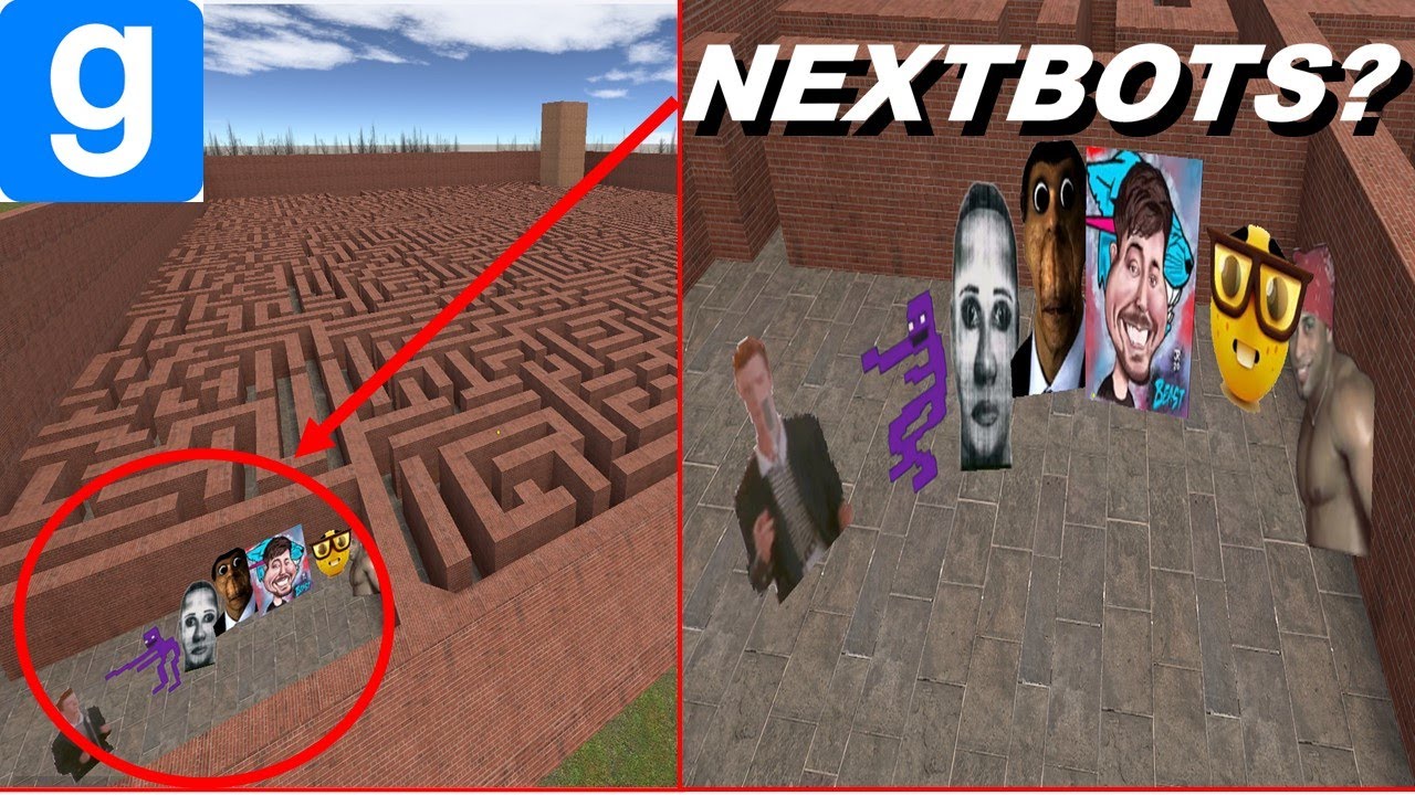 Escapando de Nextbots en un Laberinto💀🤣 | gm_bigmaze |