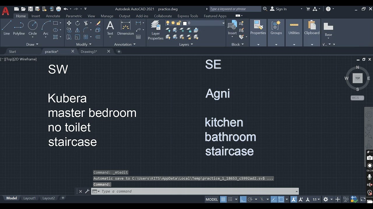AutoCAD Tutorial STEP-BY-STEP, Kannada Course | Class -6 | Civil Engineer