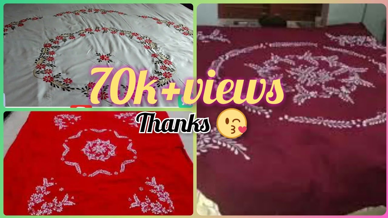 7 awesome Handmade bedsheet designs | Hand Embroidery bedsheet design #embroidery