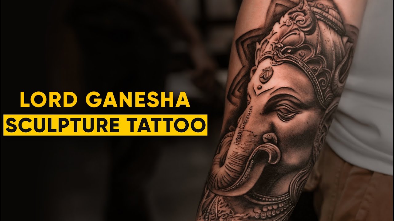 REALISTIC LORD GANESHA SCULPTURE TATTOO | @tattoosbyabishek