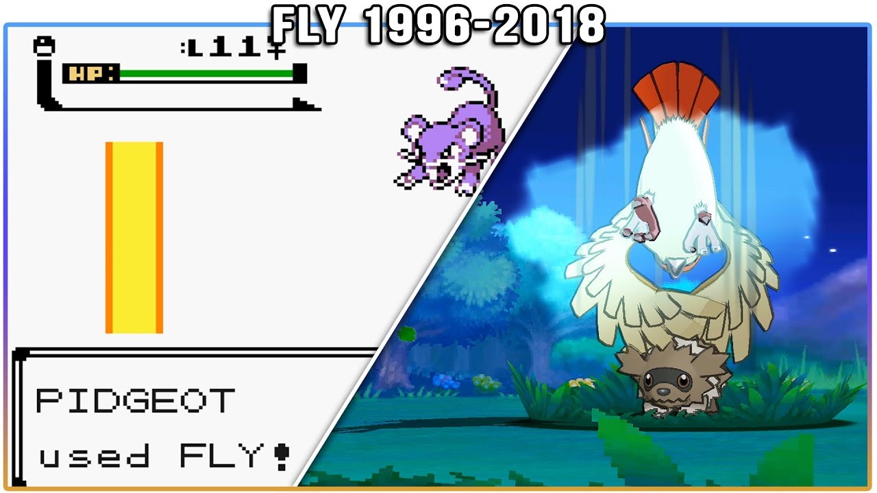 Evolution of Fly - Pok&eacute;mon Moves (1996-2018)