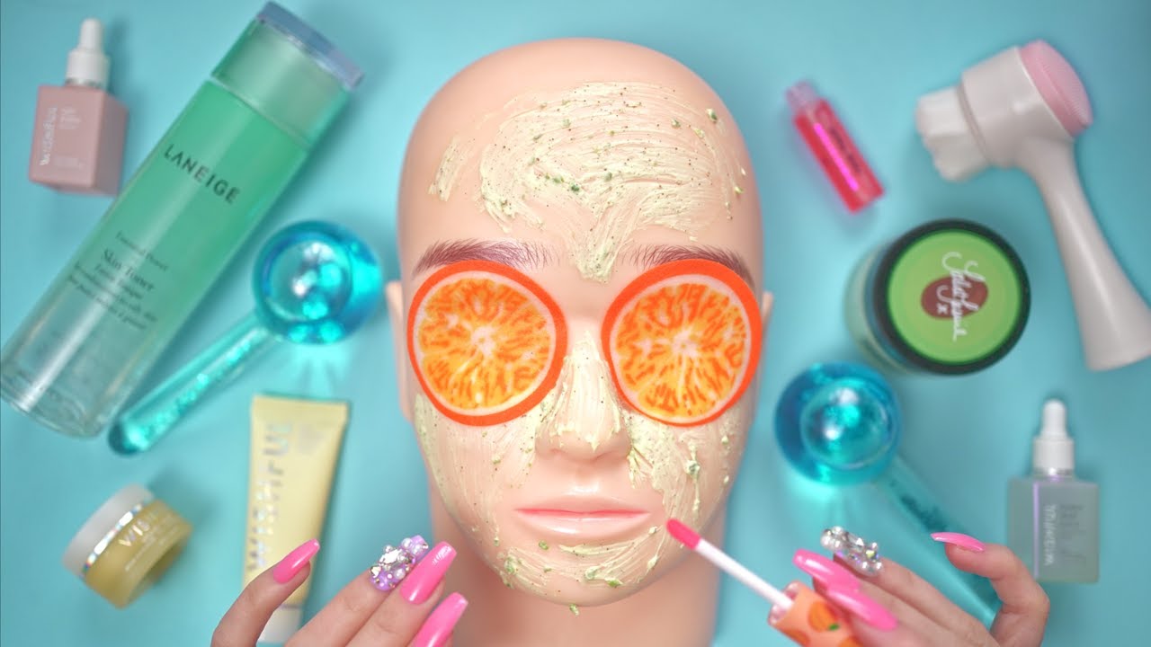 ASMR Makeup Removal and Skincare Application on Mannequin -(Whispered)