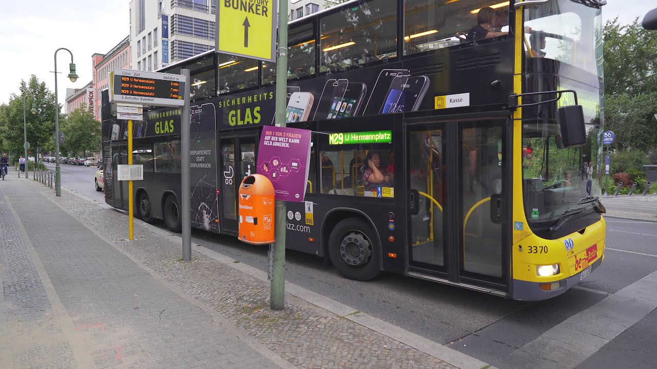 Germany, Berlin, double decker bus M29 ride from Hiroshimasteg to S Anhalter Bahnhof