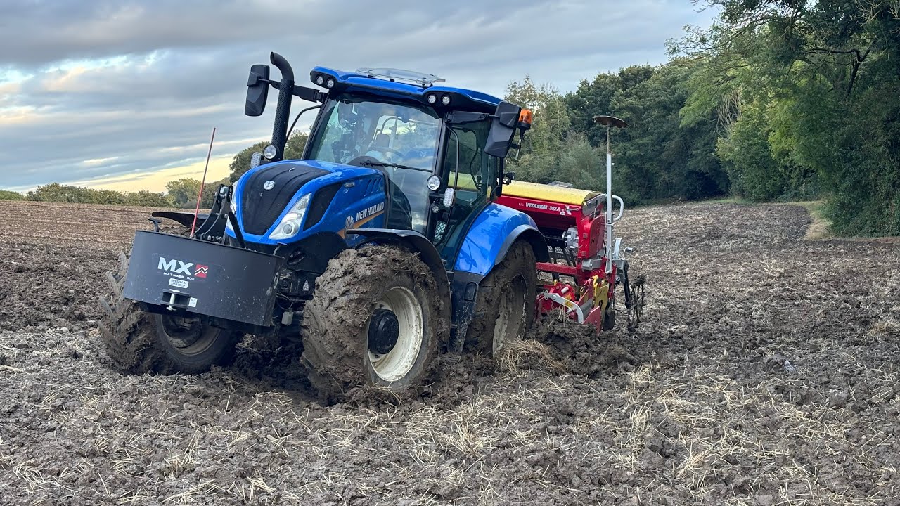New Holland T6.180 Drilling Winter Rye 2024