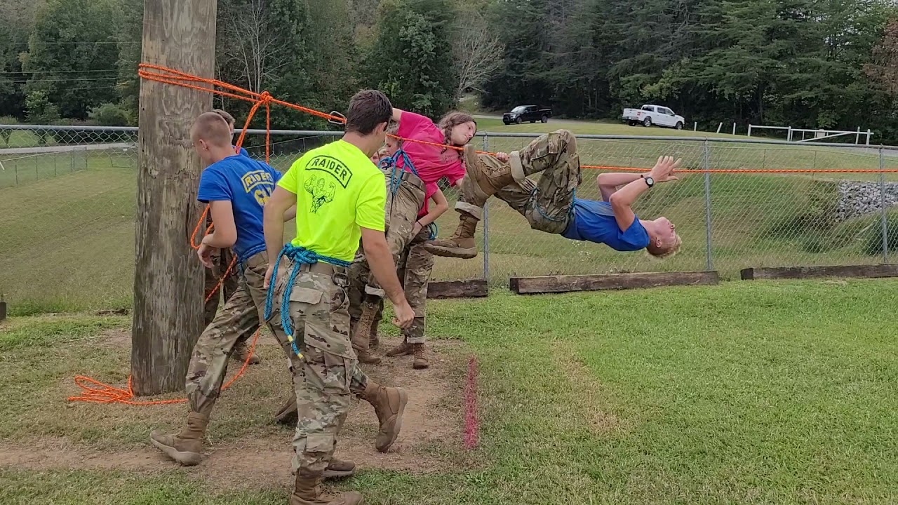 211002 Clarkrange JROTC Raiders Team One 1st Place One Rope Bridge at Soddy Daisy High