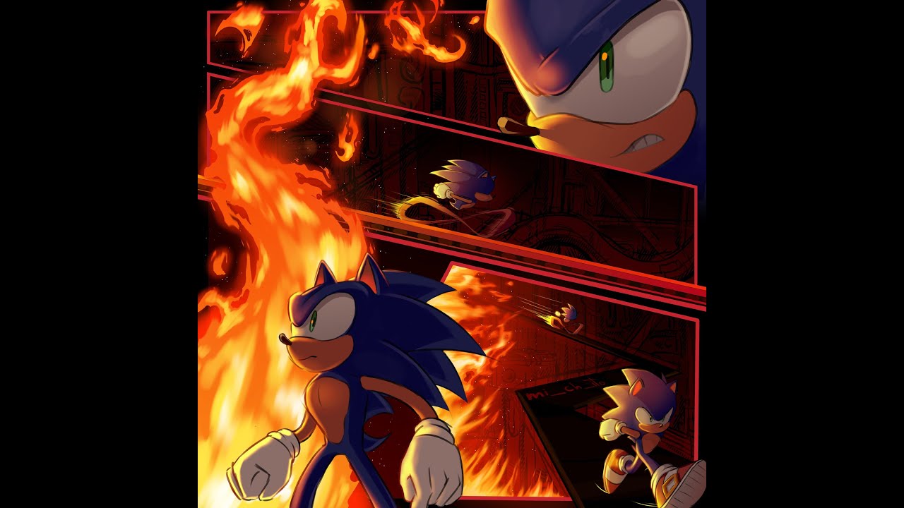 Sonic Corriendo del fuego echo por aburrimiento xd