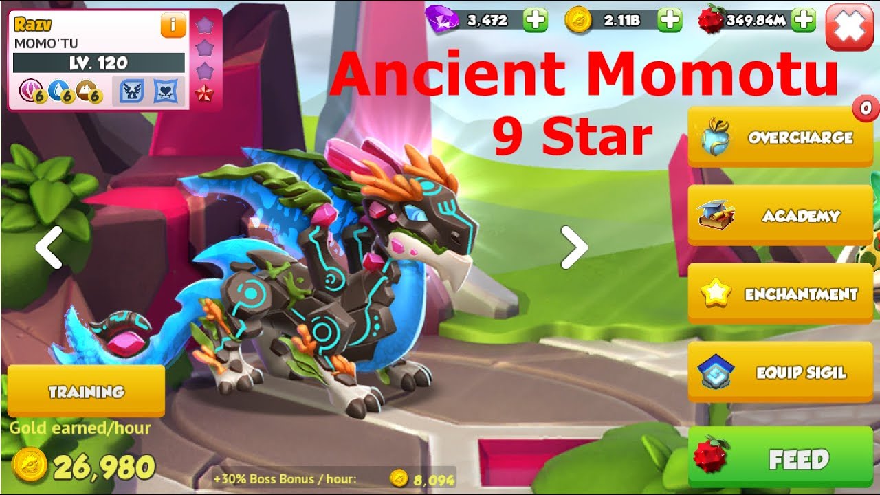 Ancient Momotu Dragon Upgrade to 9 Star-Dragon Mania Legends | 2243 Happy Dragons | DML