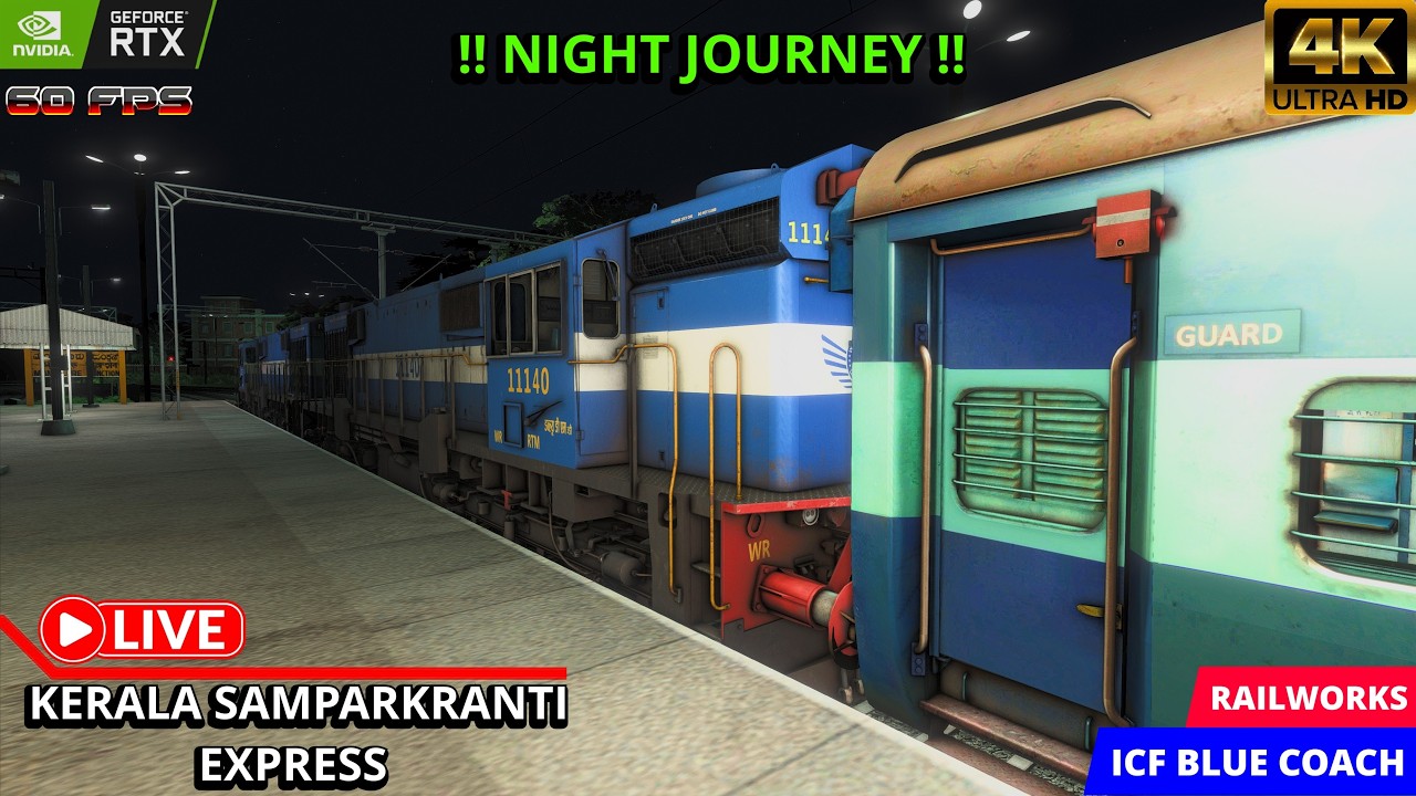 12218 KERALA SAMPARKRANTI EXPRESS LIVE RAILWORKS..#indianrailways #railworks #gaming #live