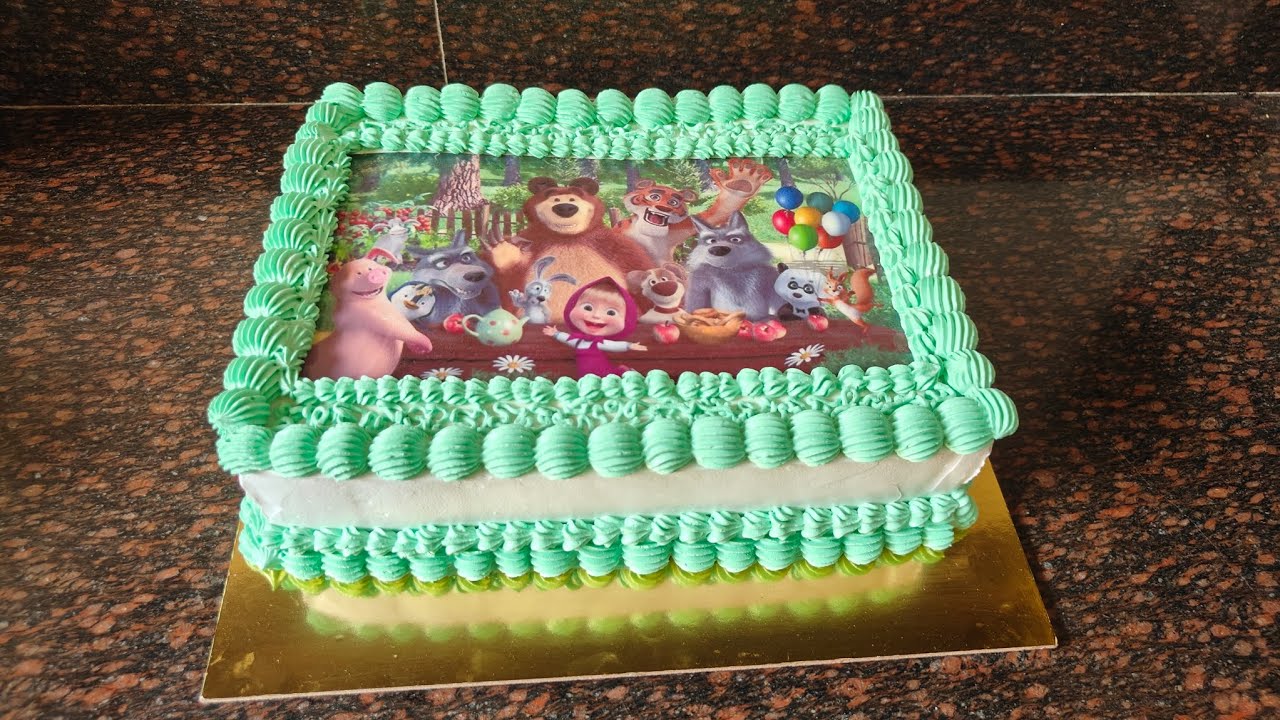 Masha & the bear Theme Cake #mashaandbear #cake #video   #photocake @Kikis_KKitchen 