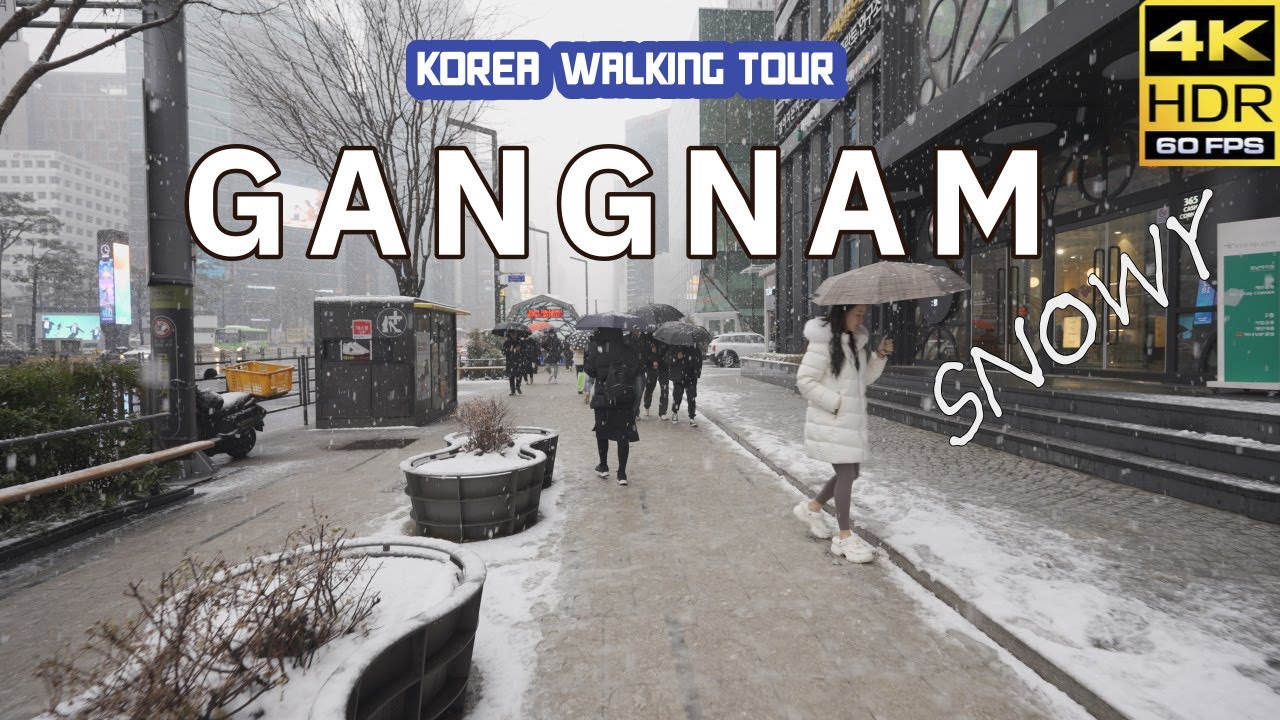 SEOUL/ KOREA 2023 Last Heavy Snow  in Gangnam Walking Tour [4K HDR]