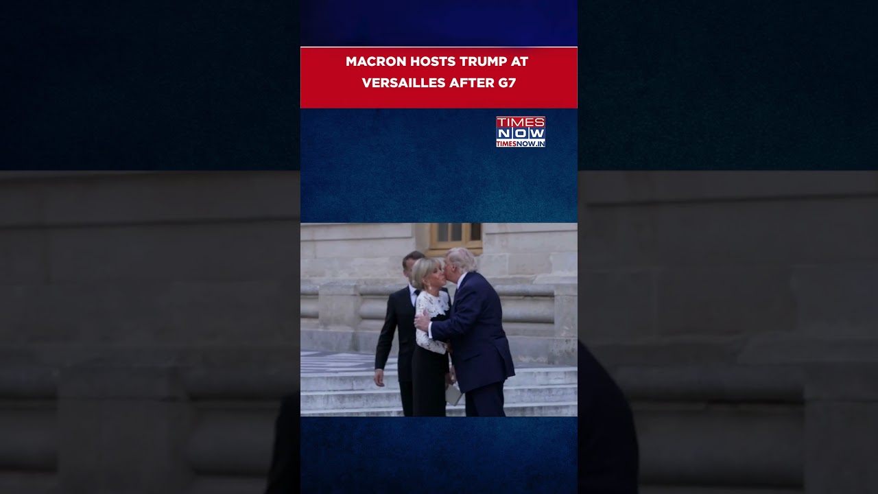 France Prez Macron & His Wife Brigitte Hosts U.S. President Trump For Dinner At Palace Of Versailles