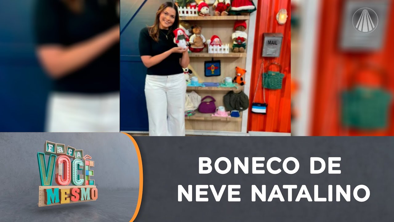 Faça um lindo boneco de neve em pelúcia para deixar seu Natal ainda mais lindo!