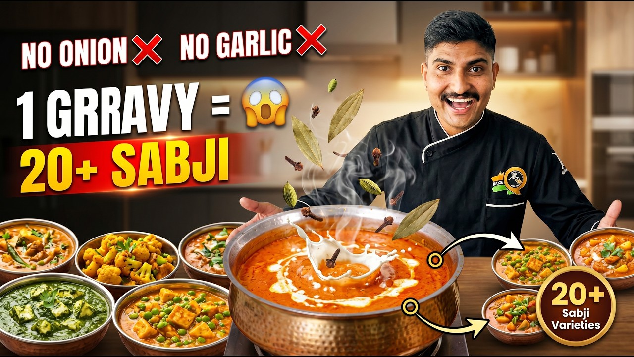 No Onion No Garlic Master Gravy Recipe | Hotel Style Jain Gravy Base | 20+ Vegetable Recipes in 1...