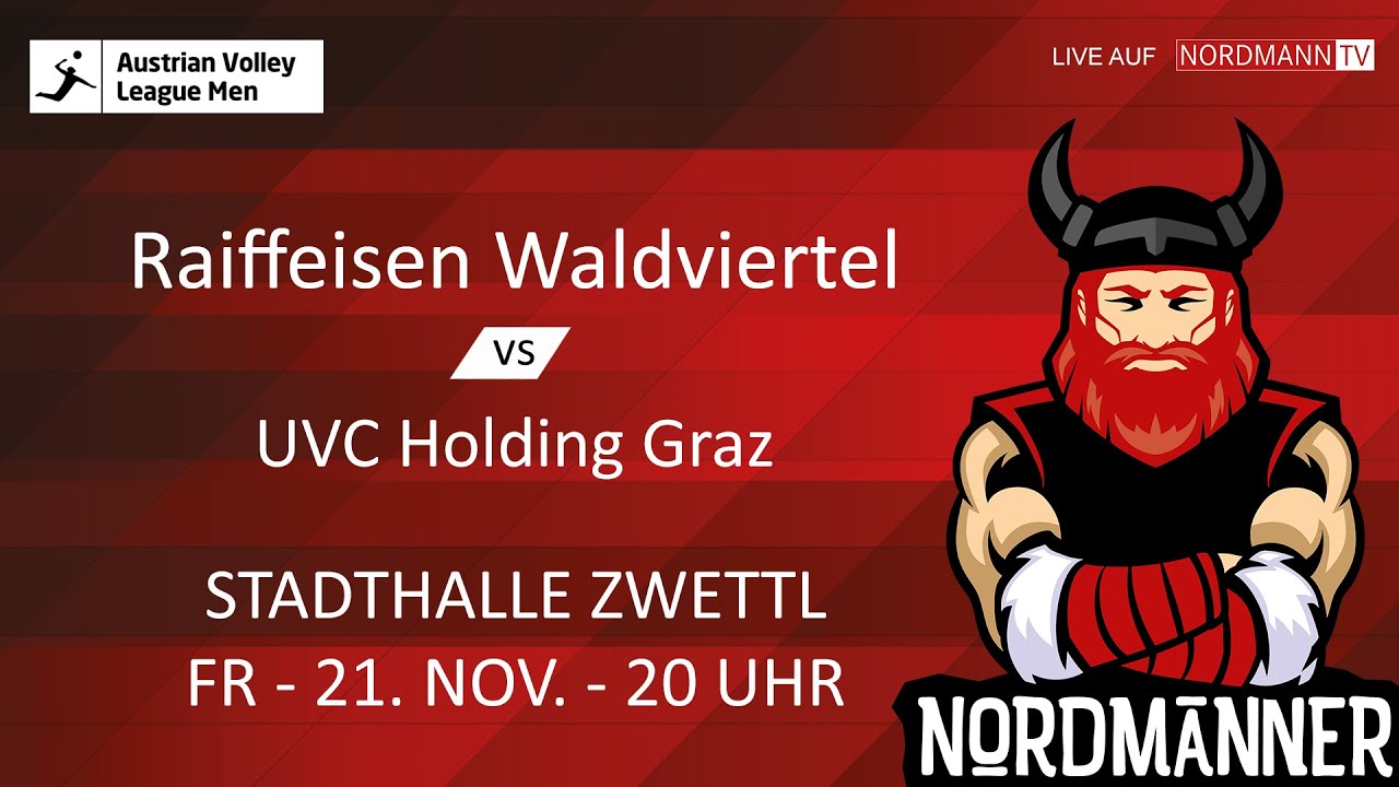 Volley League Men Spiel zwischen URW Raiffeisen Waldviertel vs. UVC Holding Graz