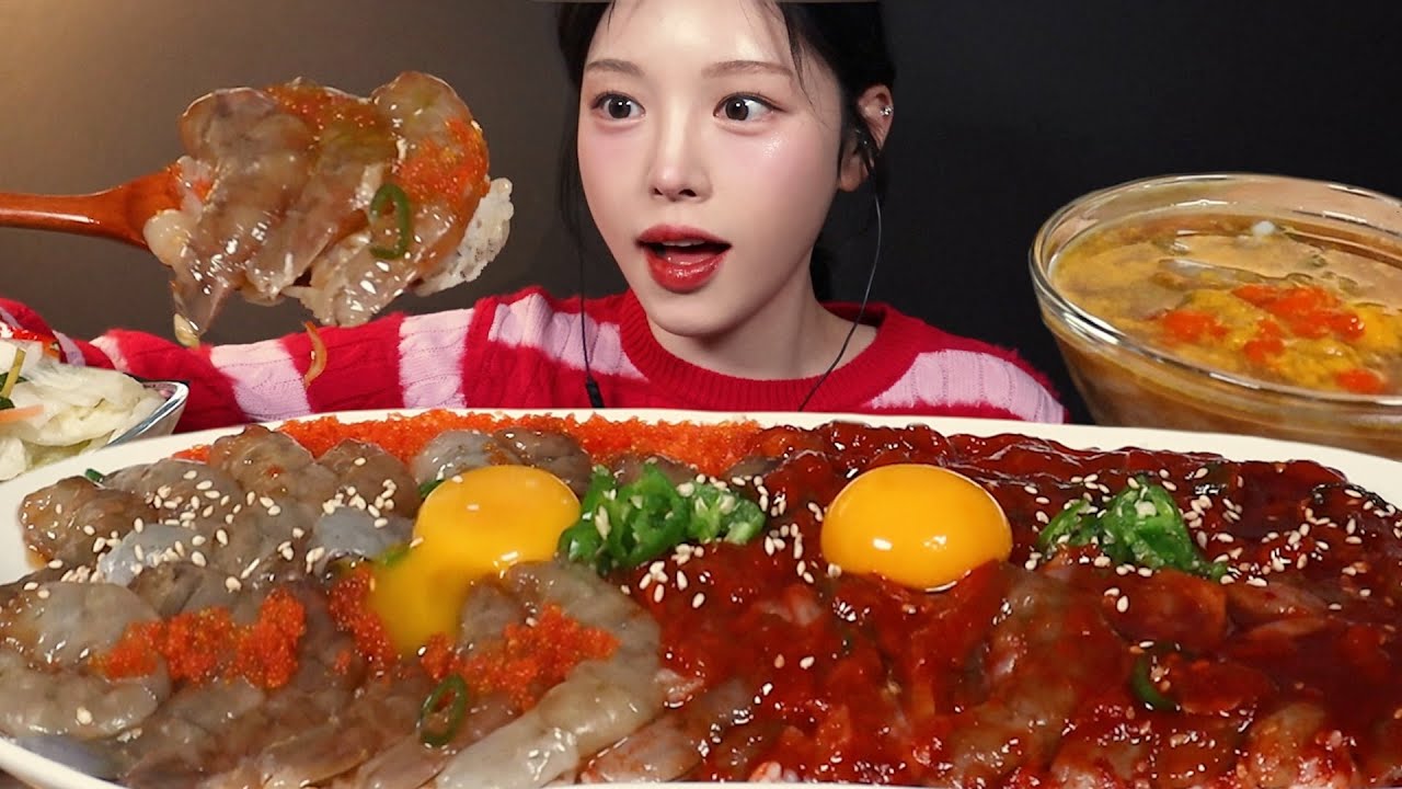 SUB)탱글오독 간장새우장 양념새우장 먹방! 간장게장까지 꿀조합 파티 리얼사운드 Shrimp with Soy Marinated Crabs Mukbang ASMR