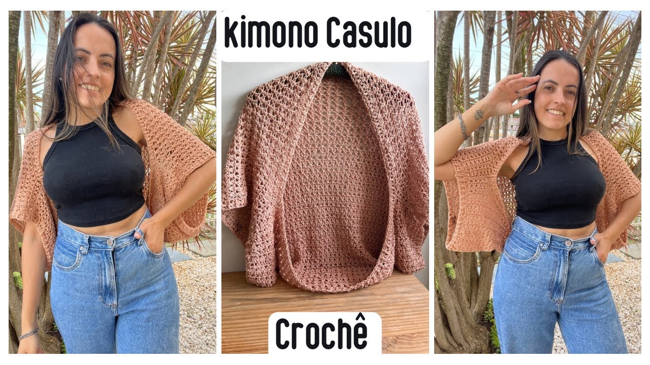 Легкое кимоно крючком - Пальто-кокон @HandmadebyMih