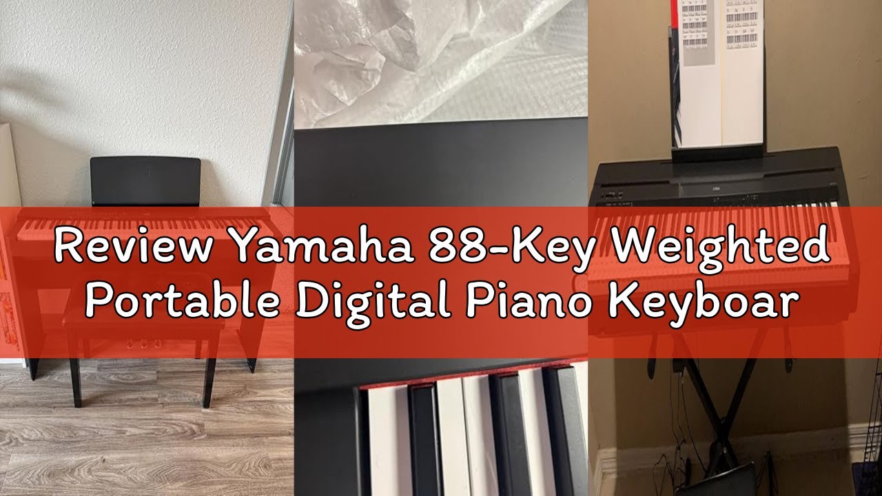 Review Yamaha 88-Key Weighted Portable Digital Piano Keyboard with Music Rest, Sustain Foot Switch,