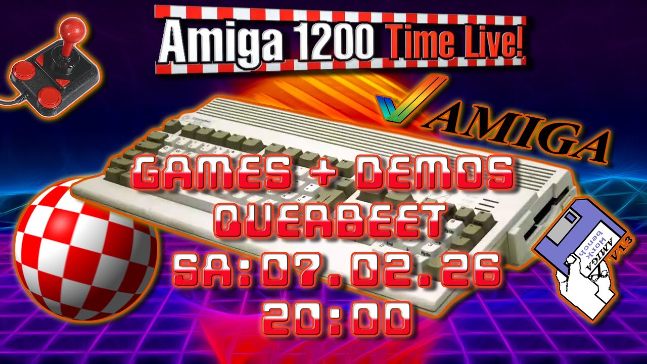 Commodore Amiga 1200 Time Live! Games Zocken auf Original Hardware und mit Euch gemütlich Abhängen!