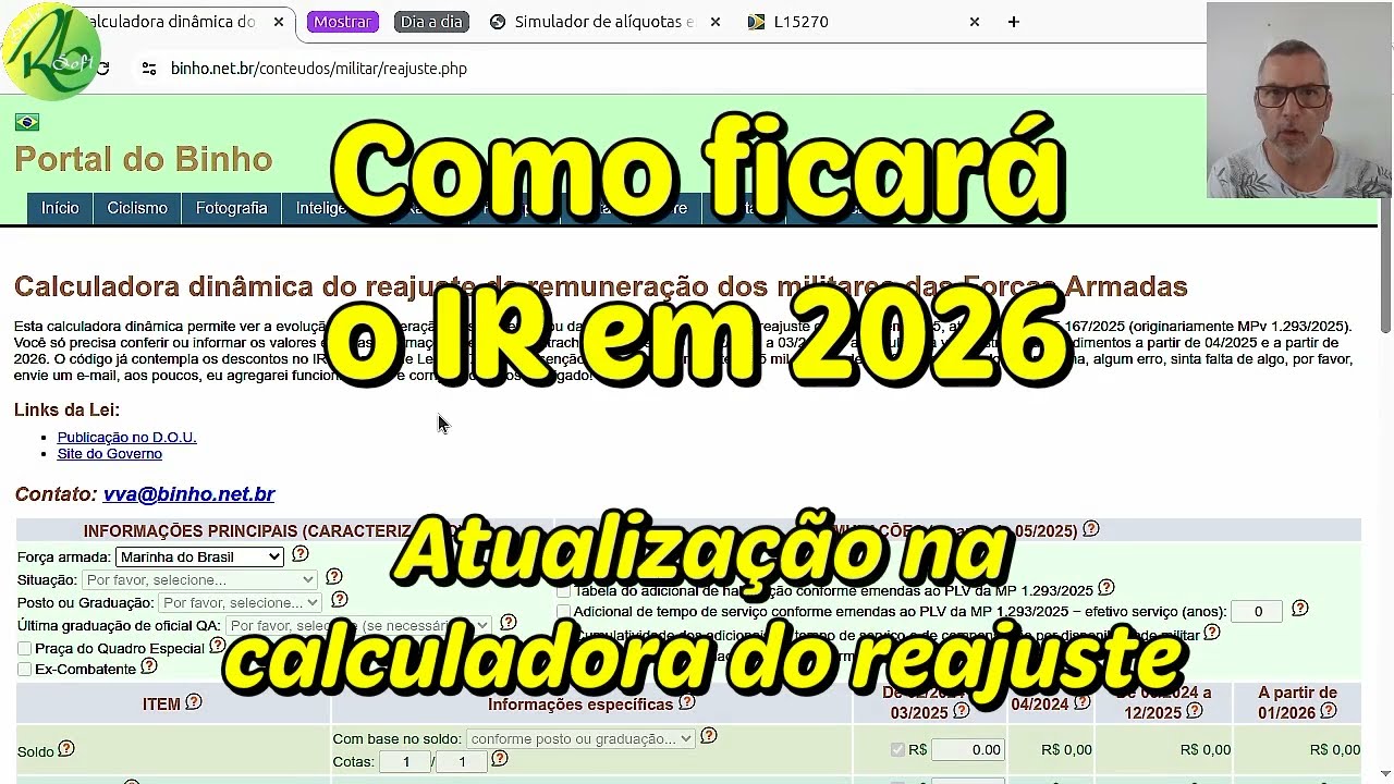 LRM: atualização na calculadora de reajuste das FFAA