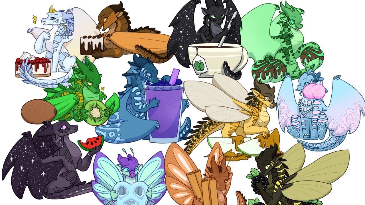 Wings of Fire Characters with Food #2