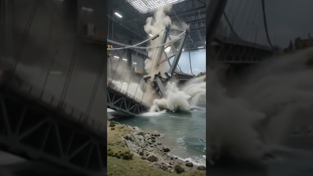 🌉💥 This Bridge Collapse Looks REAL! 😱 | Behind the Frame #Shorts #behindtheframe #theframes