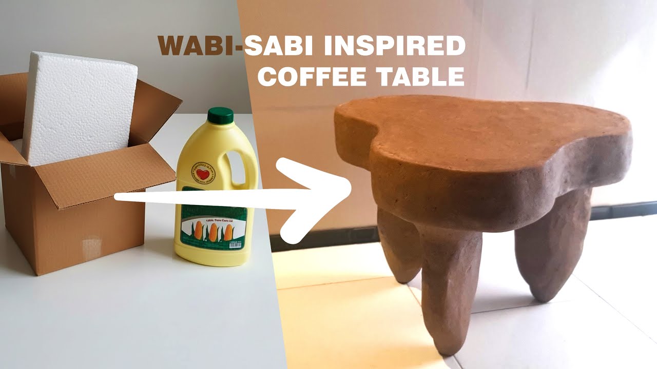 How to Make a Coffee Table | Wabi-Sabi Inspired Design from Recycled Materials | No Wood, No Stone!