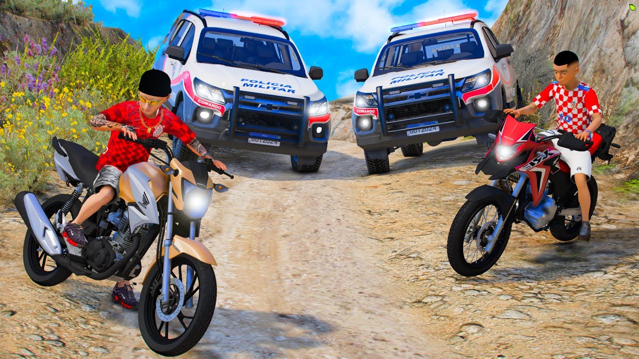 DEI UMA FUGA INSANA DE MOTO NA MAIOR MONTANHA COM MEU AMIGO no GTA 5 O FILME