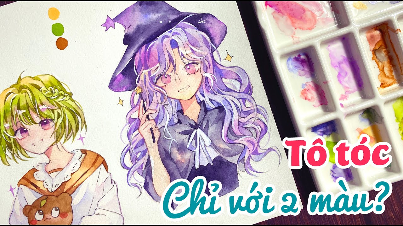 [TANUKI TUTORIAL] Cách tô tóc chỉ với 2 tông màu cơ bản - Dễ hay khó? || Tanuki Art