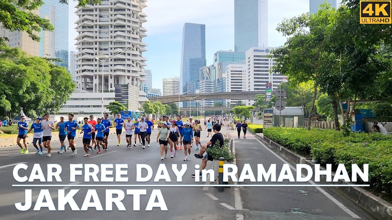 4K Treadmill walk at Jakarta Car Free Day❗Sunday, March 16, 2025｜30 mins Bendungan Hilir to Senayan