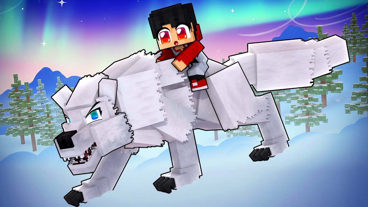 ADOTADO por um LOBO DAS NEVES no Minecraft