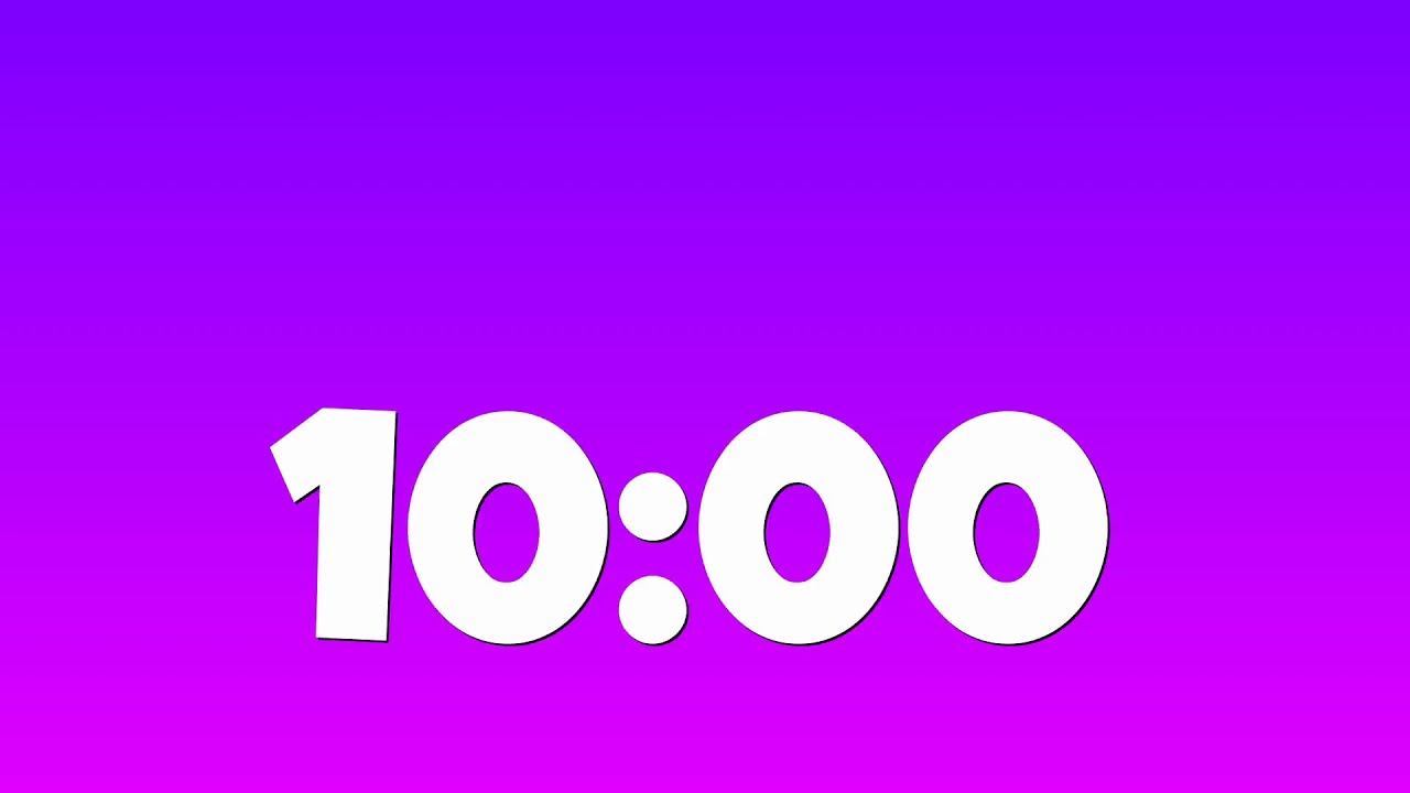 10 Minute Classroom Timer | Purple Gradient, Low Distraction (Bold & Fun)