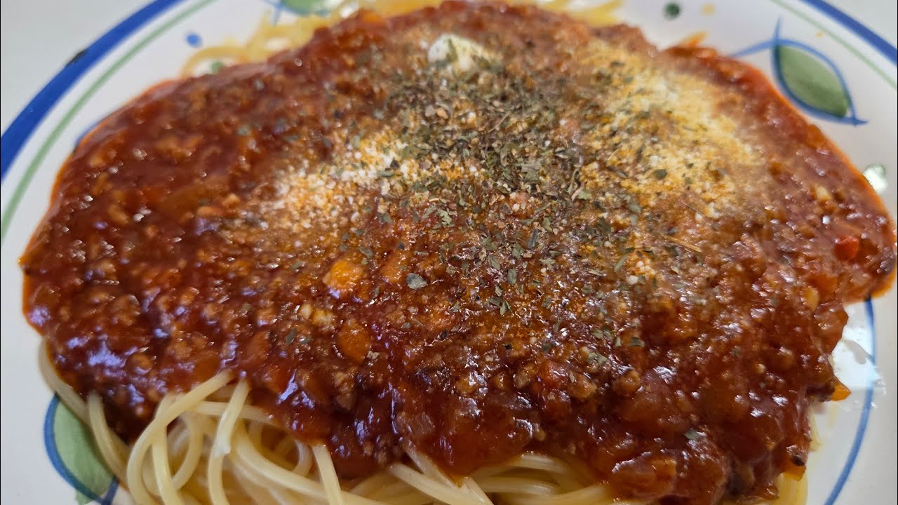 【#飯テロ #男飯】スパゲッティミートソース🍝