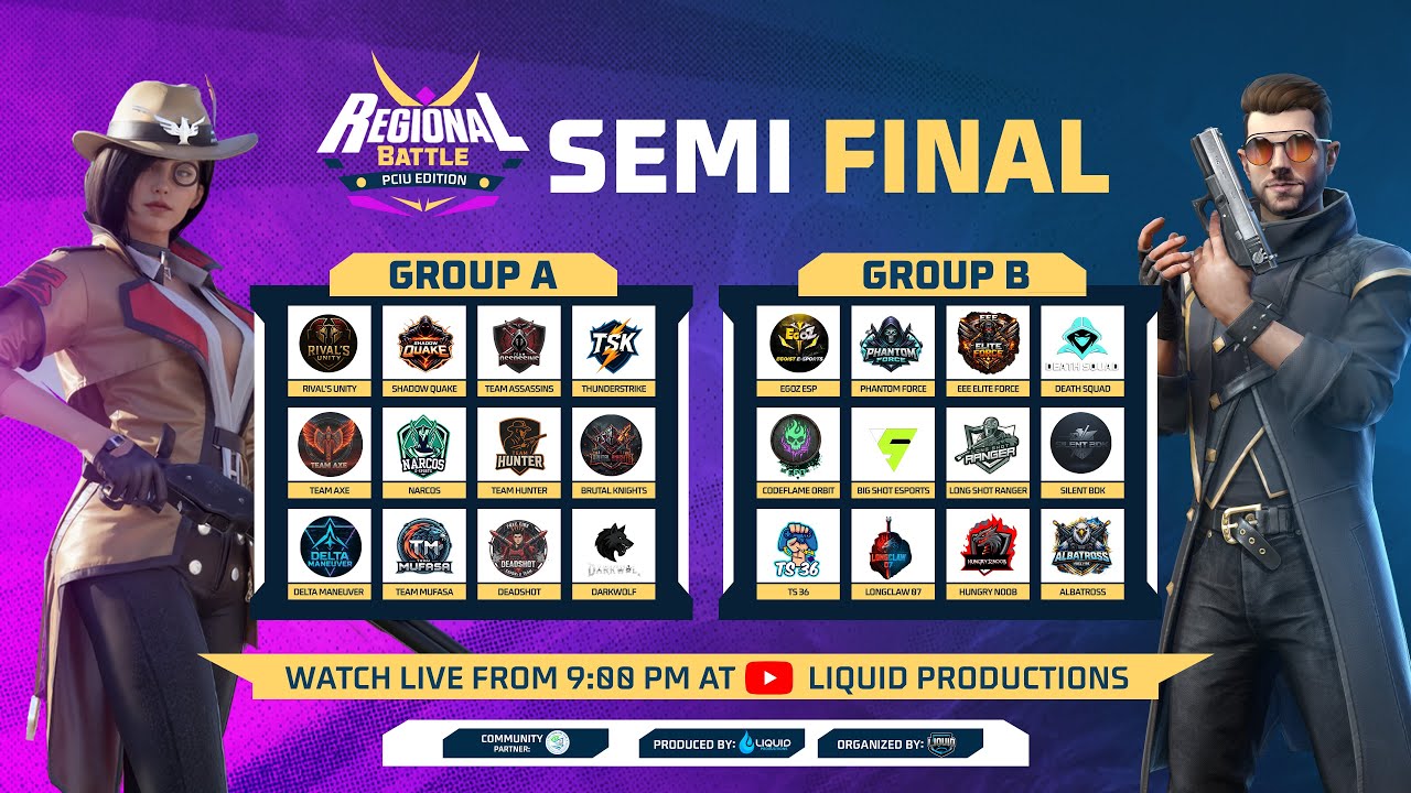 [🔴LIVE]  SEMI FINAL GROUP A-B || REGIONAL BATTLE  - PCIU EDITION II GARENA FREE FIRE
